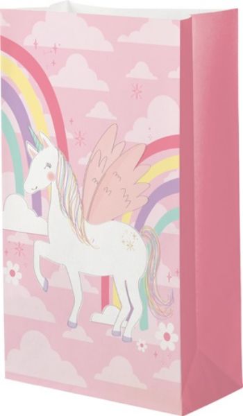 Unicorn Rainbow Pink Paper Party Bags