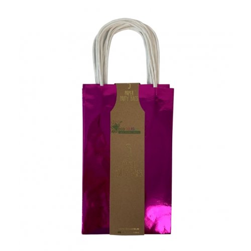 Metallic Pink Paper Party Bags