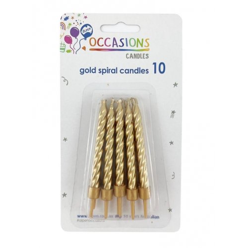 Gold Spiral Candles 10pk