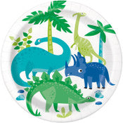 Dinosaurs Blue and Green Snack Plates 8pk