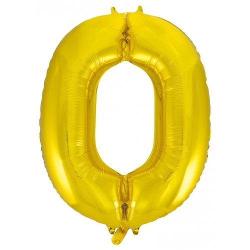 Number 0 Helium Foil Balloon - Assorted Colours