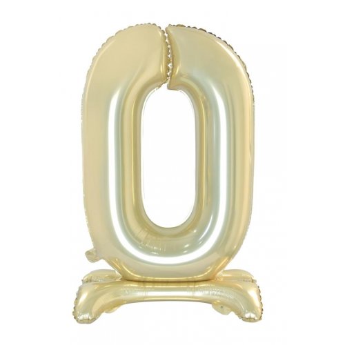 Number 0 Air-Filled Standing Balloon - Assorted Colours