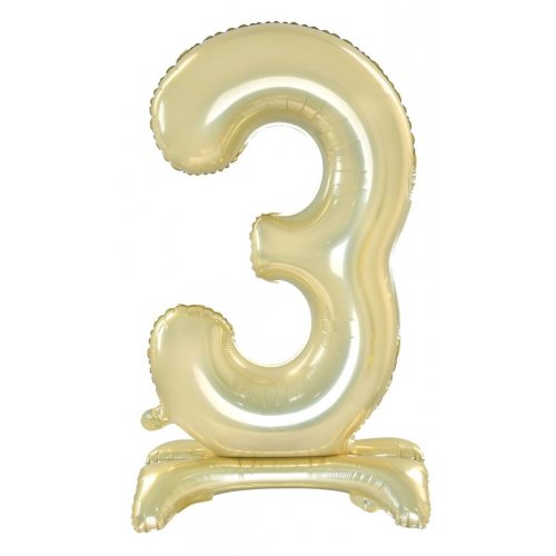 Number 3 Air-Filled Standing Balloon - Assorted Colours