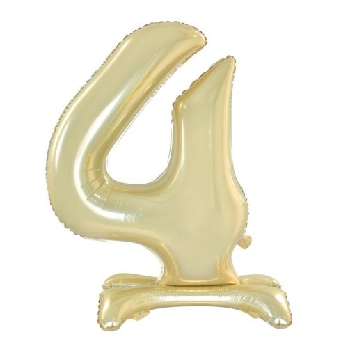 Number 4 Air-Filled Standing Balloon - Assorted Colours