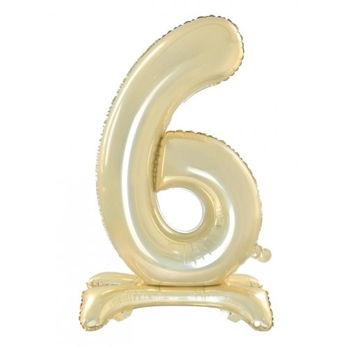 Number 6 Air-Filled Standing Balloon - Assorted Colours