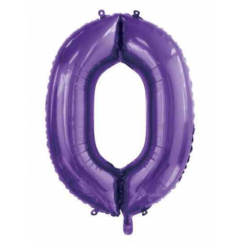 Number 0 Helium Foil Balloon - Assorted Colours