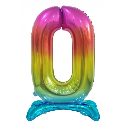 Number 0 Air-Filled Standing Balloon - Assorted Colours