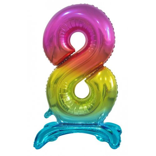 Number 8 Air-Filled Standing Balloon - Assorted Colours