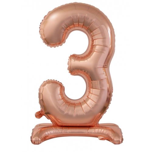 Number 3 Air-Filled Standing Balloon - Assorted Colours