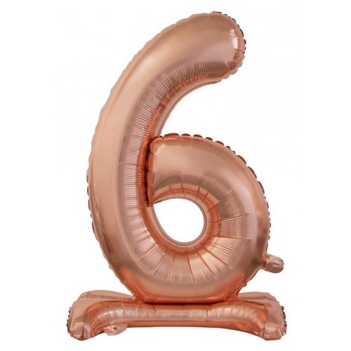 Number 6 Air-Filled Standing Balloon - Assorted Colours