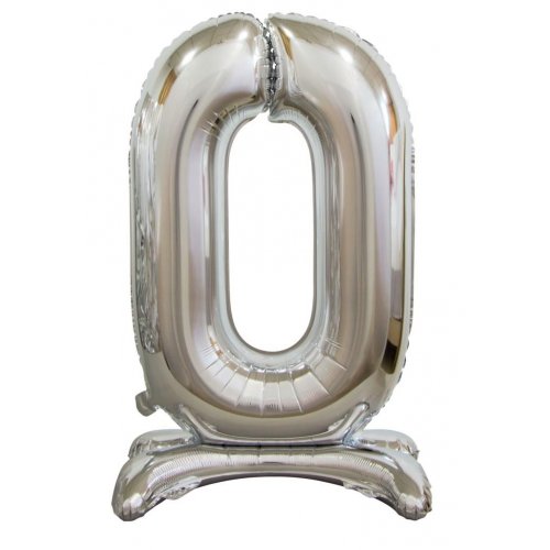 Number 0 Air-Filled Standing Balloon - Assorted Colours