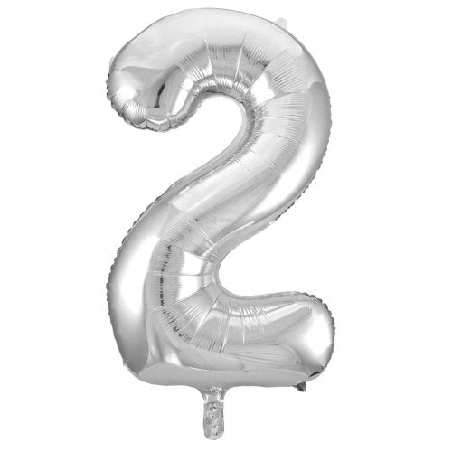 Number 2 Helium Foil Balloon - Assorted Colours