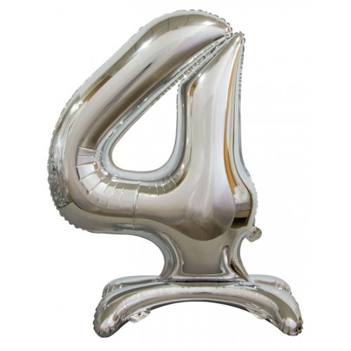 Number 4 Air-Filled Standing Balloon - Assorted Colours