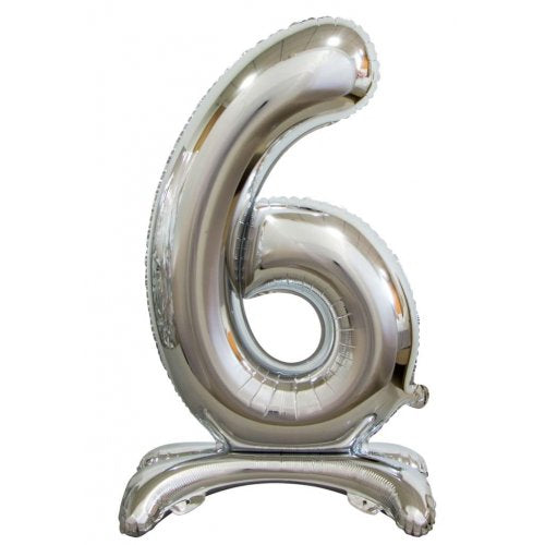 Number 6 Air-Filled Standing Balloon - Assorted Colours