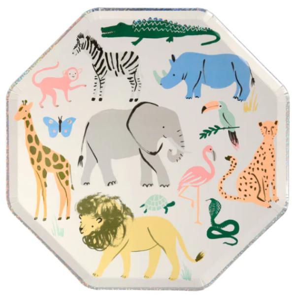 Jungle Animal Design Dinner Plates 8pk