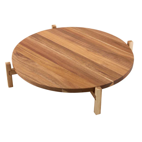 Tempa Elevated Wooden Lazy Susan Platter Board