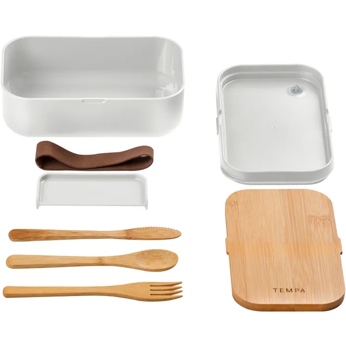 Tempa Bento White Lunch Box Cutlery Set