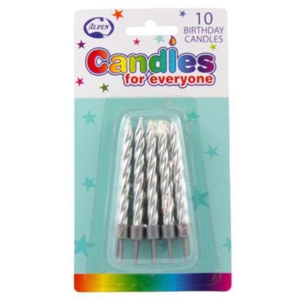 Picture of Silver Spiral Candles 10pk
