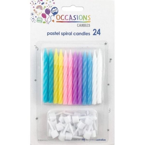 Picture of Pastel Spiral Candles 24pk