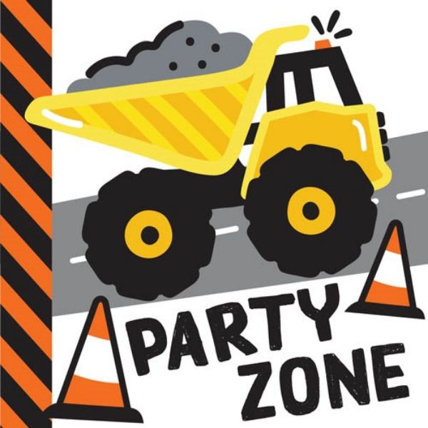 Picture of Construction Party Zone Napkins 20pk